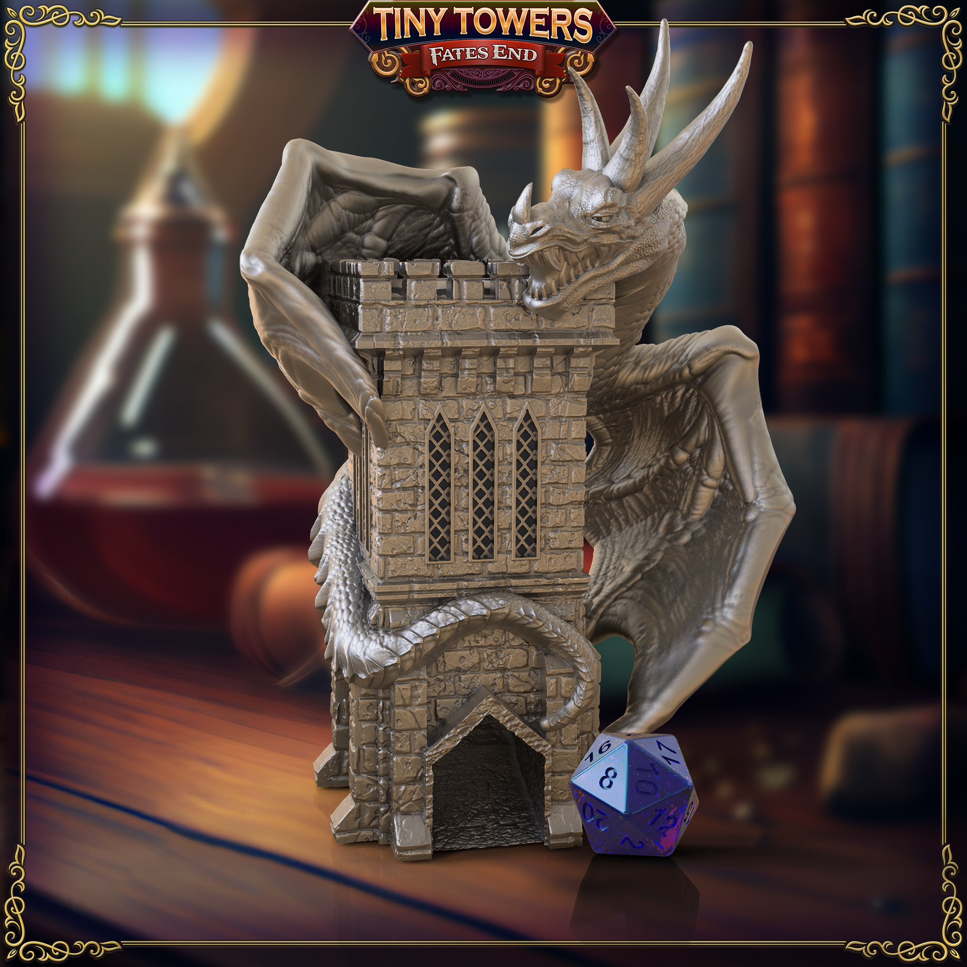 Wyvern Mini Dice Tower | Fates End | Fantasy | DnD | RPG | Roleplay Gaming Miniatures | Terrain