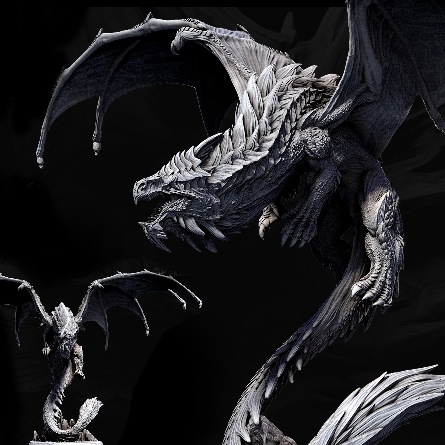 Elder White Dragon | Mini Monster Mayhem | Elder Dragons | RESIN | Fantasy | Horror | Wargaming | RPG | Gaming | Elder Dragon