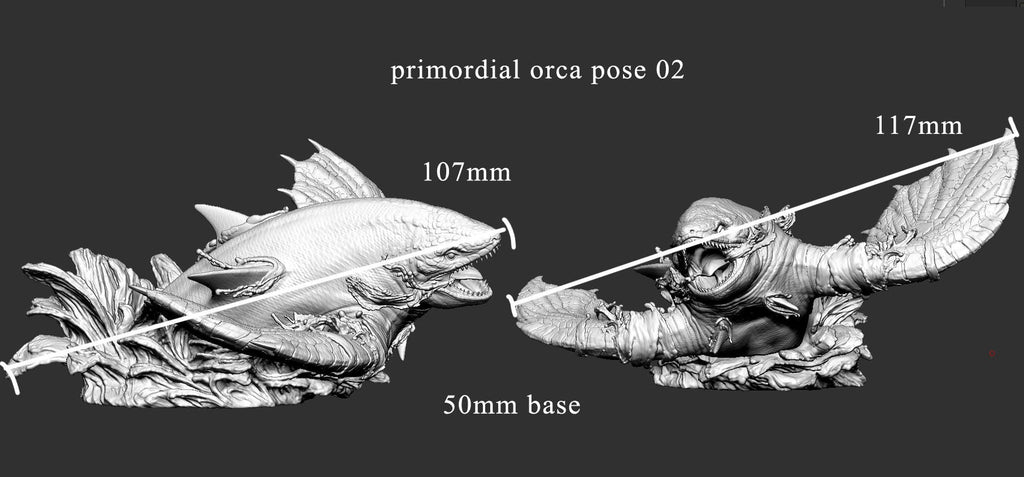 Primordial Orca  | Mini Monster Mayhem | Mini Monster Master | Fantasy | DnD | RPG | Tabletop Gaming Mini NPC | Monster | Gamer Gift