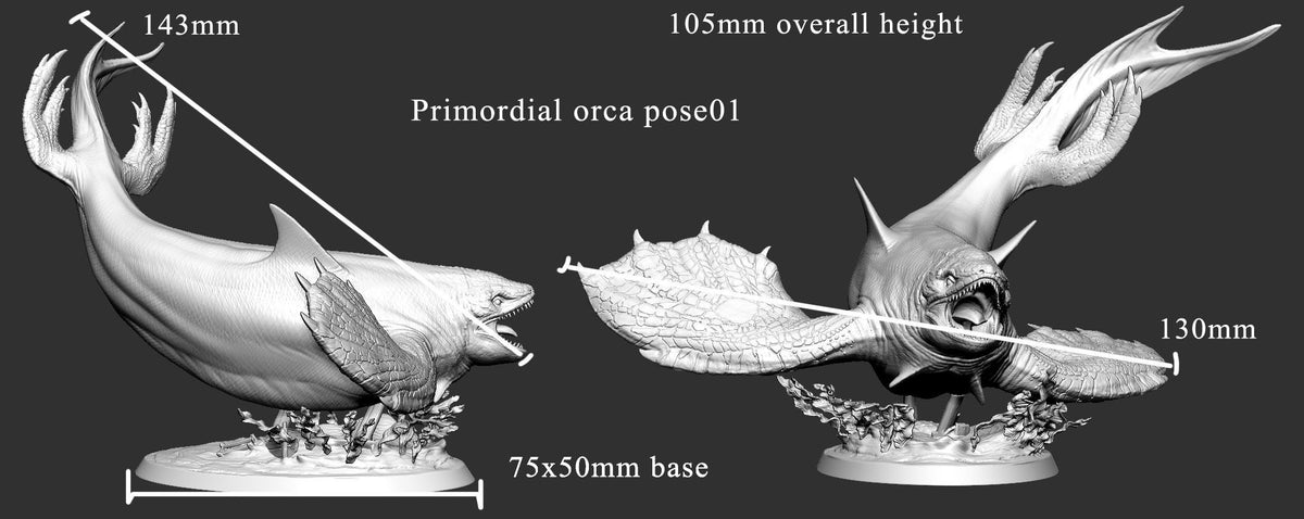 Primordial Orca  | Mini Monster Mayhem | Mini Monster Master | Fantasy | DnD | RPG | Tabletop Gaming Mini NPC | Monster | Gamer Gift