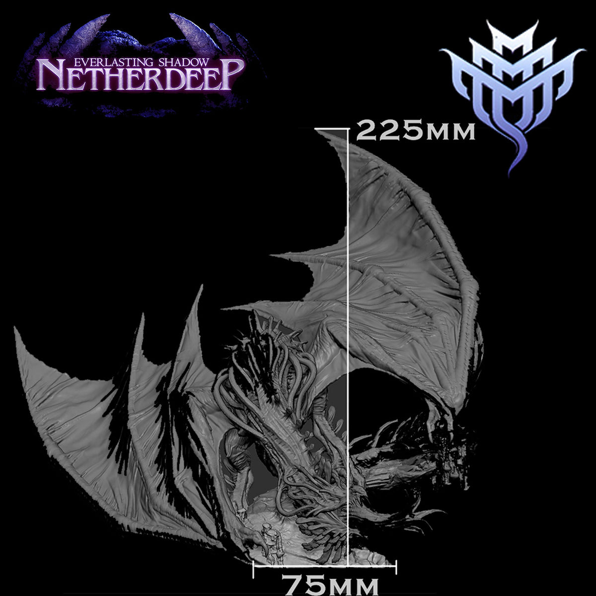 Mind Thief Dragon | Mini Monster Mayhem | Everlasting Shadow Netherdeep | 3D Resin Print | Great for DnD or Pathfinder | Tabletop RPG