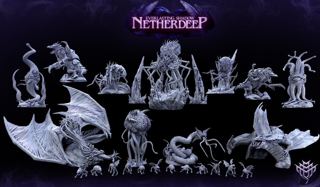 Mind Thief Dragon | Mini Monster Mayhem | Everlasting Shadow Netherdeep | 3D Resin Print | Great for DnD or Pathfinder | Tabletop RPG