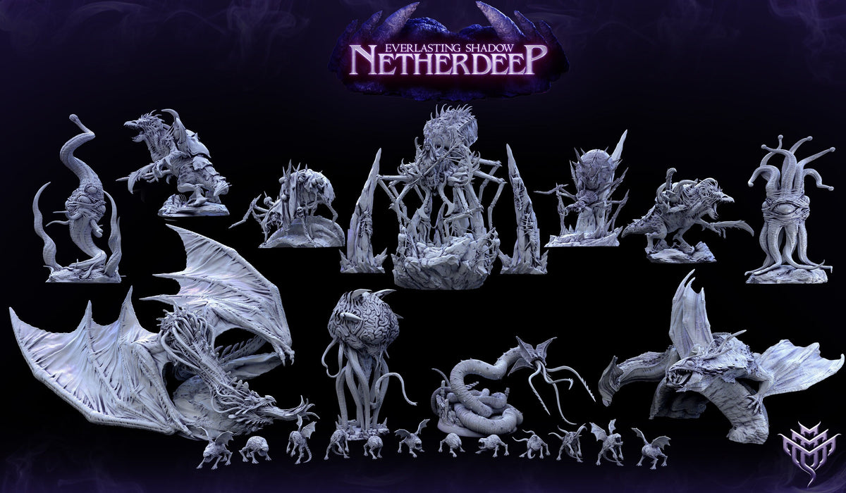 Mind Thief Dragon | Mini Monster Mayhem | Everlasting Shadow Netherdeep | 3D Resin Print | Great for DnD or Pathfinder | Tabletop RPG