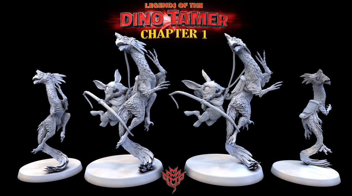 Dani and Hoppy | Mini Monster Mayhem | Legends of the Dino Tamer | RESIN | Fantasy | DnD | RPG | Tabletop Gaming Mini NPC | Monster