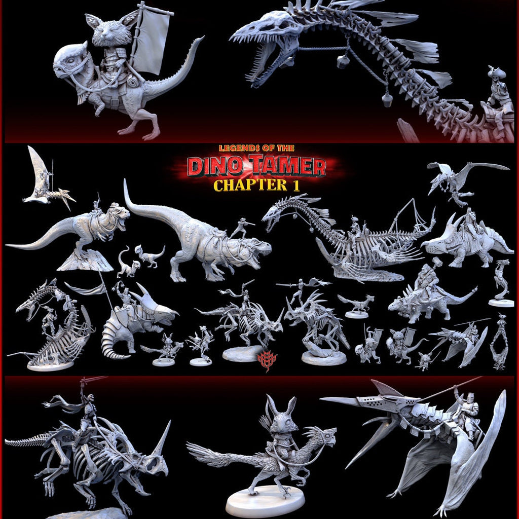 Aissa and Mandi | Mini Monster Mayhem | Legends of the Dino Tamer | RESIN | Fantasy | DnD | RPG | Tabletop Gaming Mini NPC | Monster