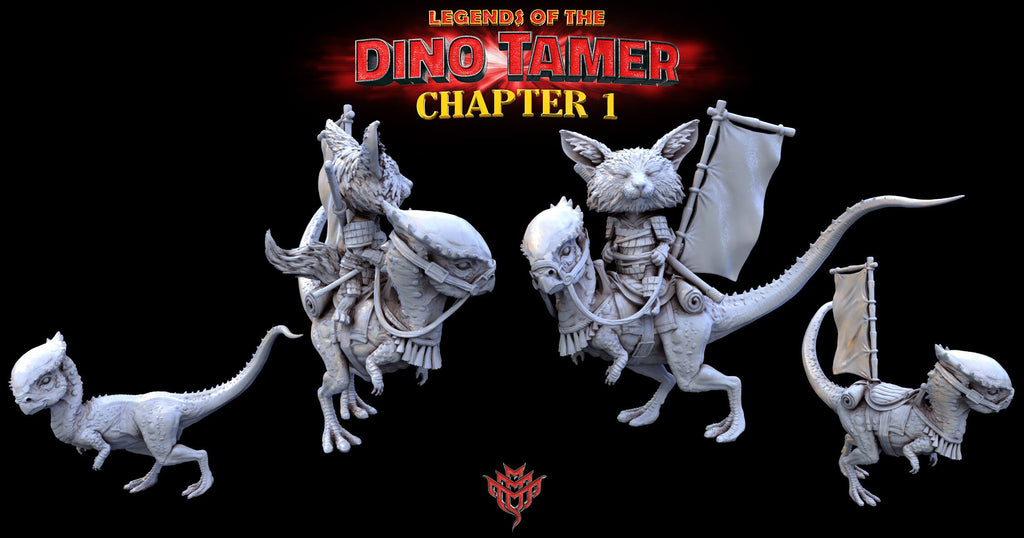 Aissa and Mandi | Mini Monster Mayhem | Legends of the Dino Tamer | RESIN | Fantasy | DnD | RPG | Tabletop Gaming Mini NPC | Monster