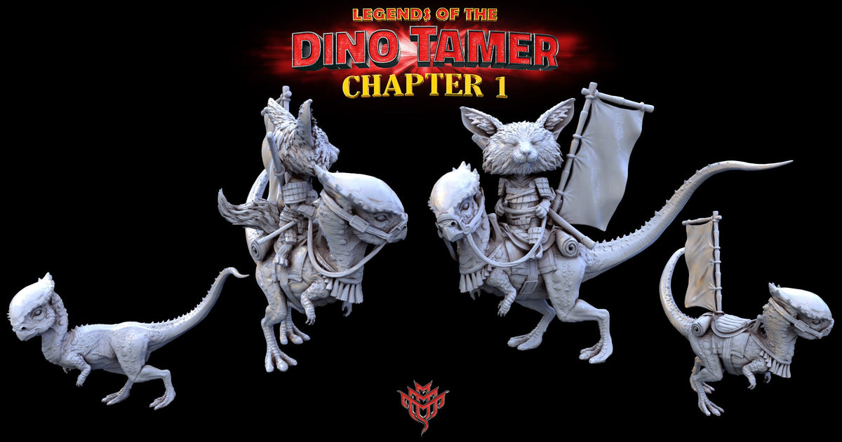 Aissa and Mandi | Mini Monster Mayhem | Legends of the Dino Tamer | RESIN | Fantasy | DnD | RPG | Tabletop Gaming Mini NPC | Monster