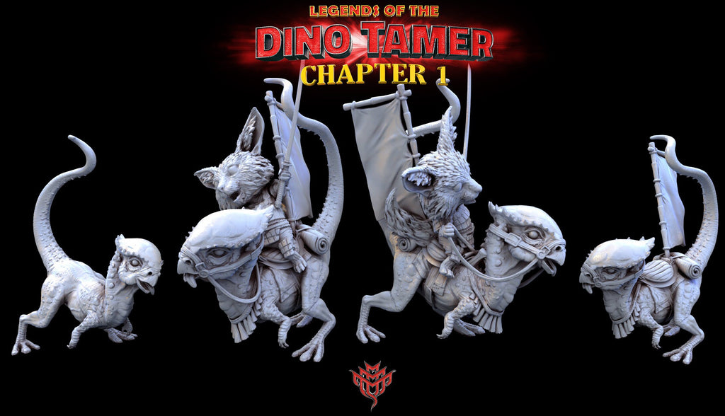 Aissa and Mandi | Mini Monster Mayhem | Legends of the Dino Tamer | RESIN | Fantasy | DnD | RPG | Tabletop Gaming Mini NPC | Monster