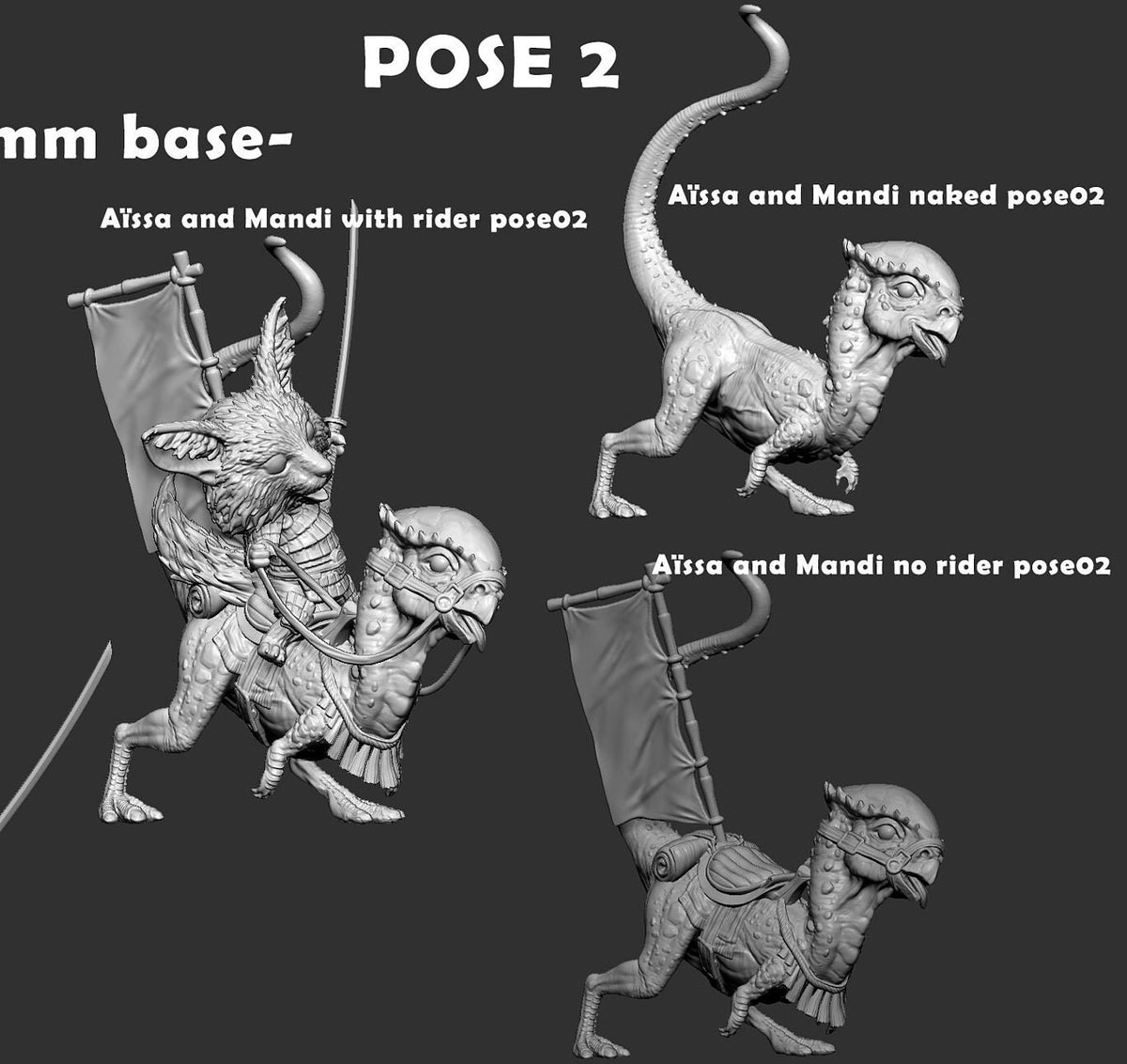 Aissa and Mandi | Mini Monster Mayhem | Legends of the Dino Tamer | RESIN | Fantasy | DnD | RPG | Tabletop Gaming Mini NPC | Monster
