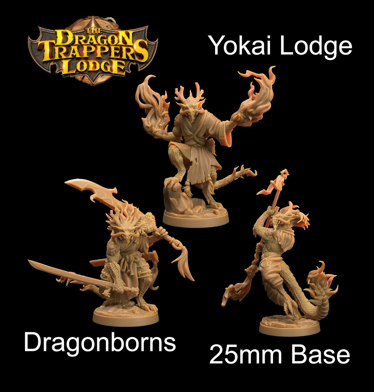Dragonborns | Dragon Trappers Lodge | Yokai Lodge | RESIN | Fantasy | DnD | RPG | Tabletop | Gaming | Miniatures
