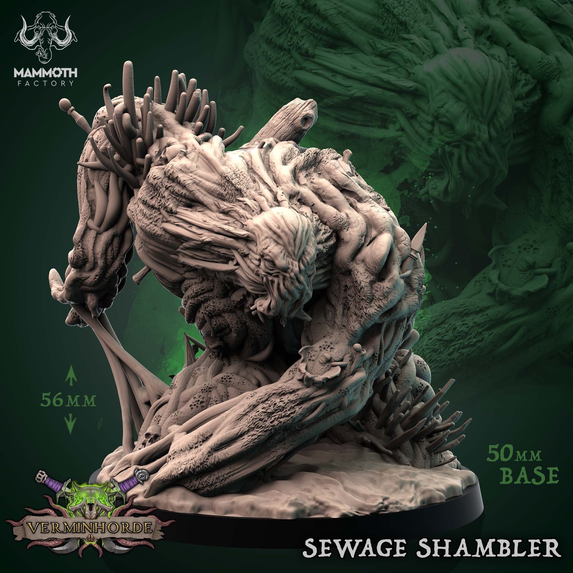Sewage Shamble | Mammoth Factory | Vermin Horde | RESIN | Fantasy | DnD | RPG | Tabletop | Gaming Miniatures