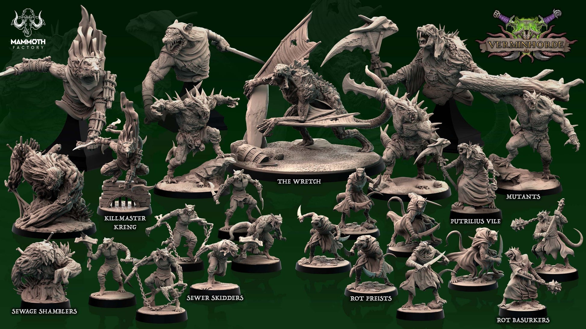Sewage Shamble | Mammoth Factory | Vermin Horde | RESIN | Fantasy | DnD | RPG | Tabletop | Gaming Miniatures