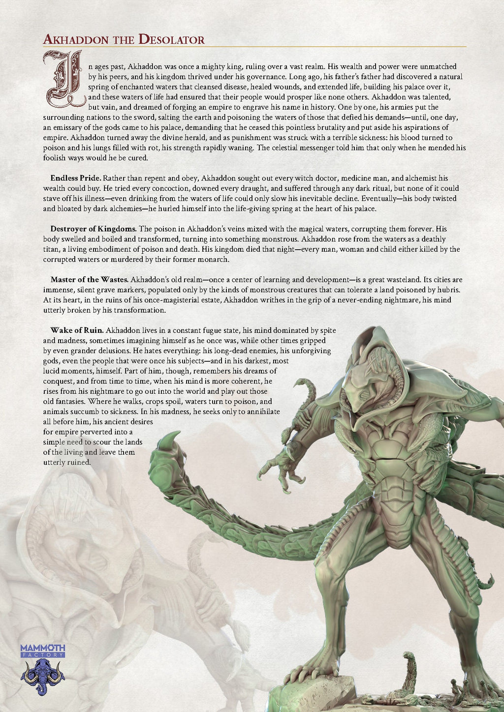 Akhaddon | Mammoth Factory | RESIN | Fantasy | DnD | RPG | Tabletop | Gaming Miniatures