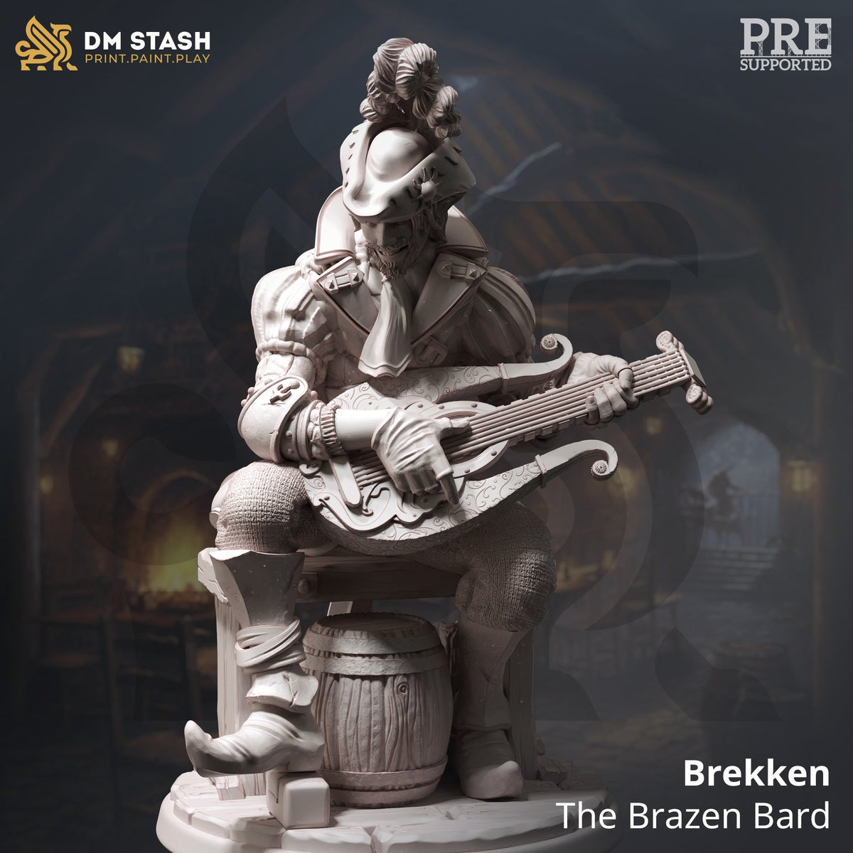 Brekken - The Brazen Bard | DM Stash | Hexhunters of Brightstone | Fantasy | DnD | RPG | Tabletop | Gaming | Miniatures | Boss Fight