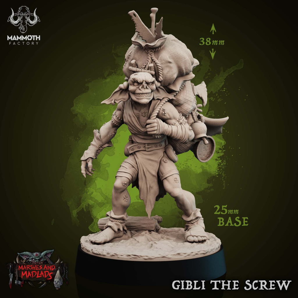 Gibli The Screw | Mammoth Factory | Marshes and Madlads | RESIN | Fantasy | DnD | RPG | Tabletop | Gaming Miniatures