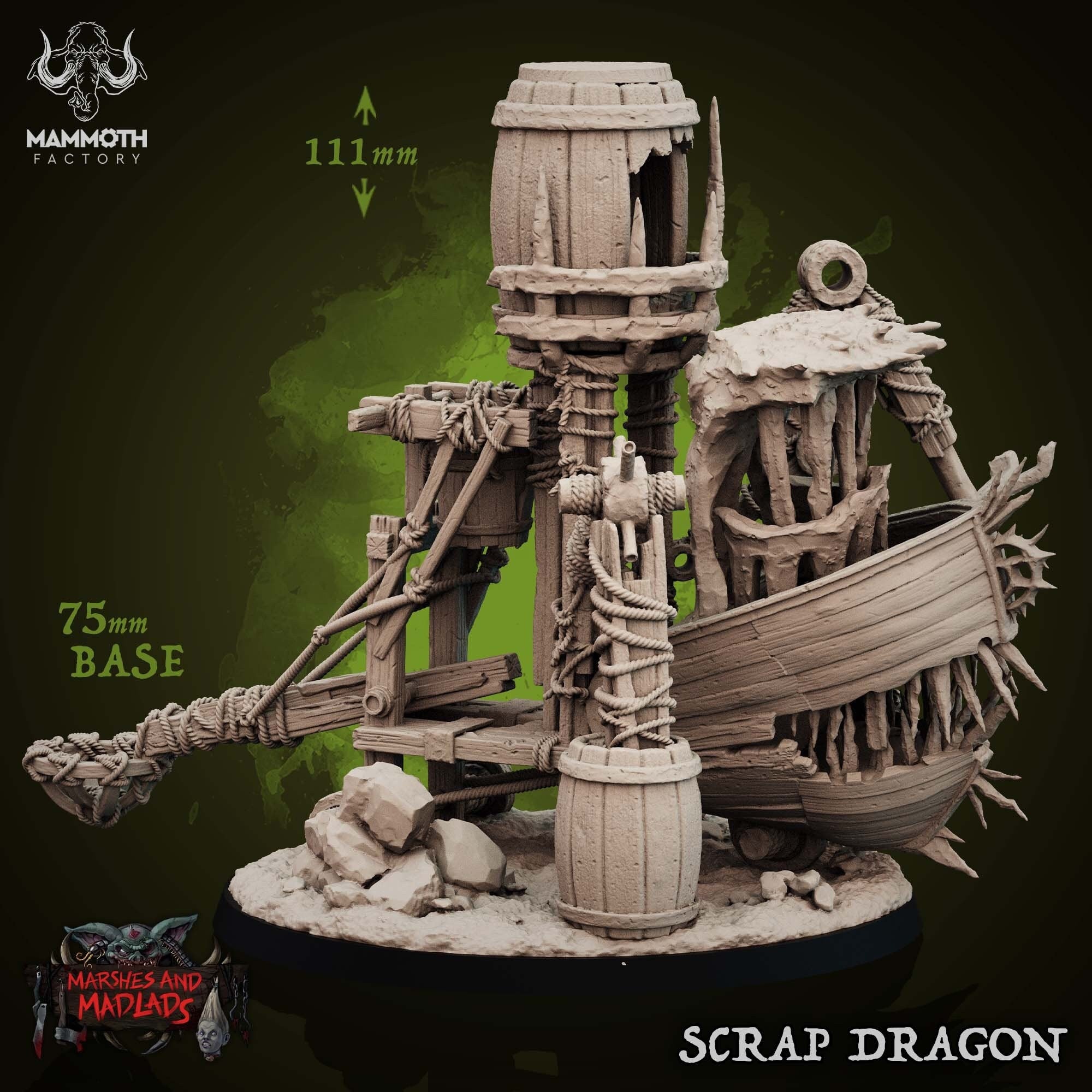 Scrap Dragon | Mammoth Factory | Marshes and Madlads | RESIN | Fantasy | DnD | RPG | Tabletop | Gaming Miniatures