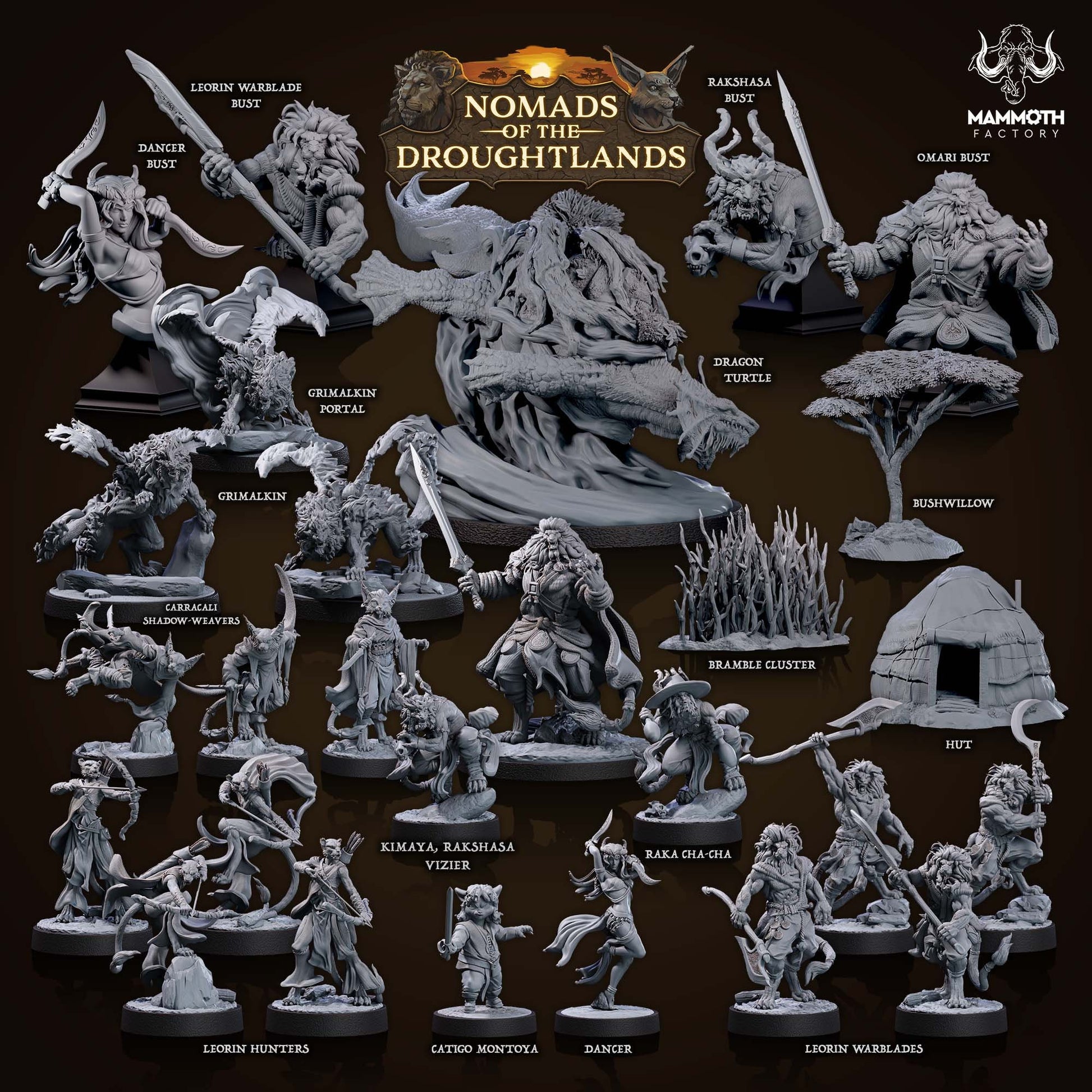 Omari, Voice of Thunder | Mammoth Factory | Nomads of the Droughlands | RESIN | Fantasy | DnD | RPG | Tabletop | Gaming Miniatures