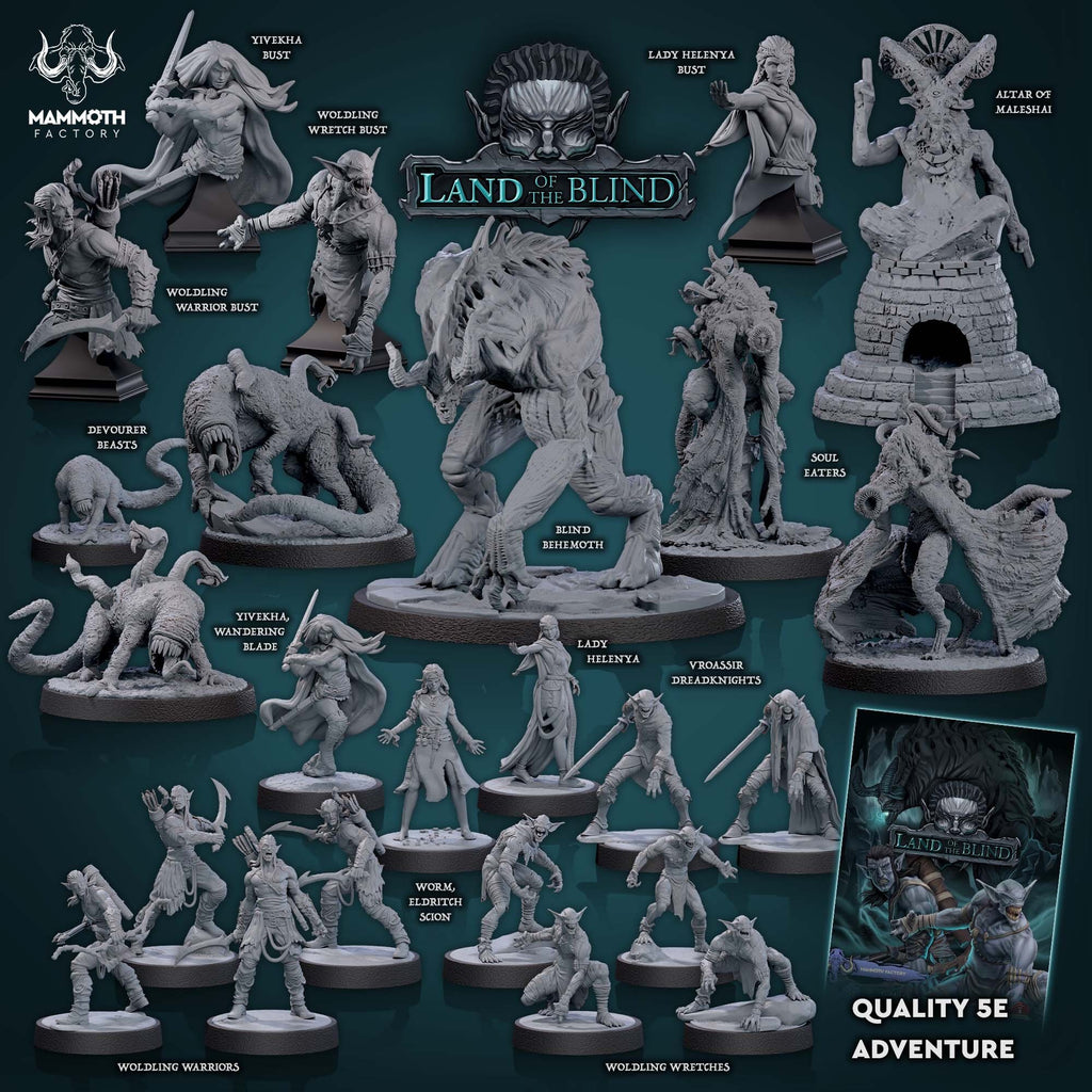 Lady Helenya | Mammoth Factory | Land of the Blind | RESIN | Fantasy | DnD | RPG | Tabletop | Gaming Miniatures | Character Model
