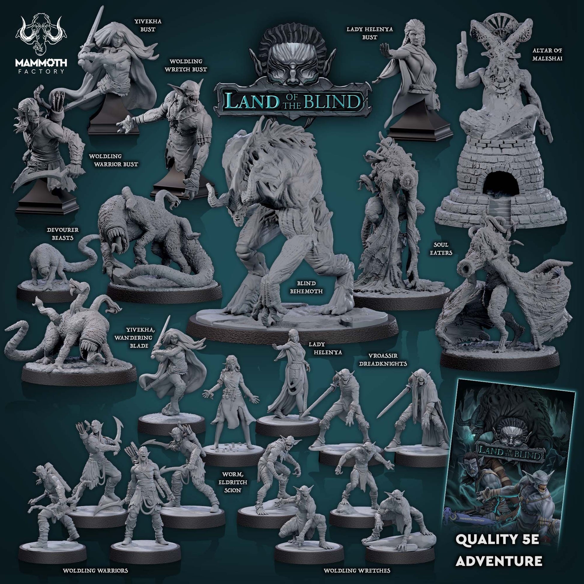 Lady Helenya | Mammoth Factory | Land of the Blind | RESIN | Fantasy | DnD | RPG | Tabletop | Gaming Miniatures | Character Model