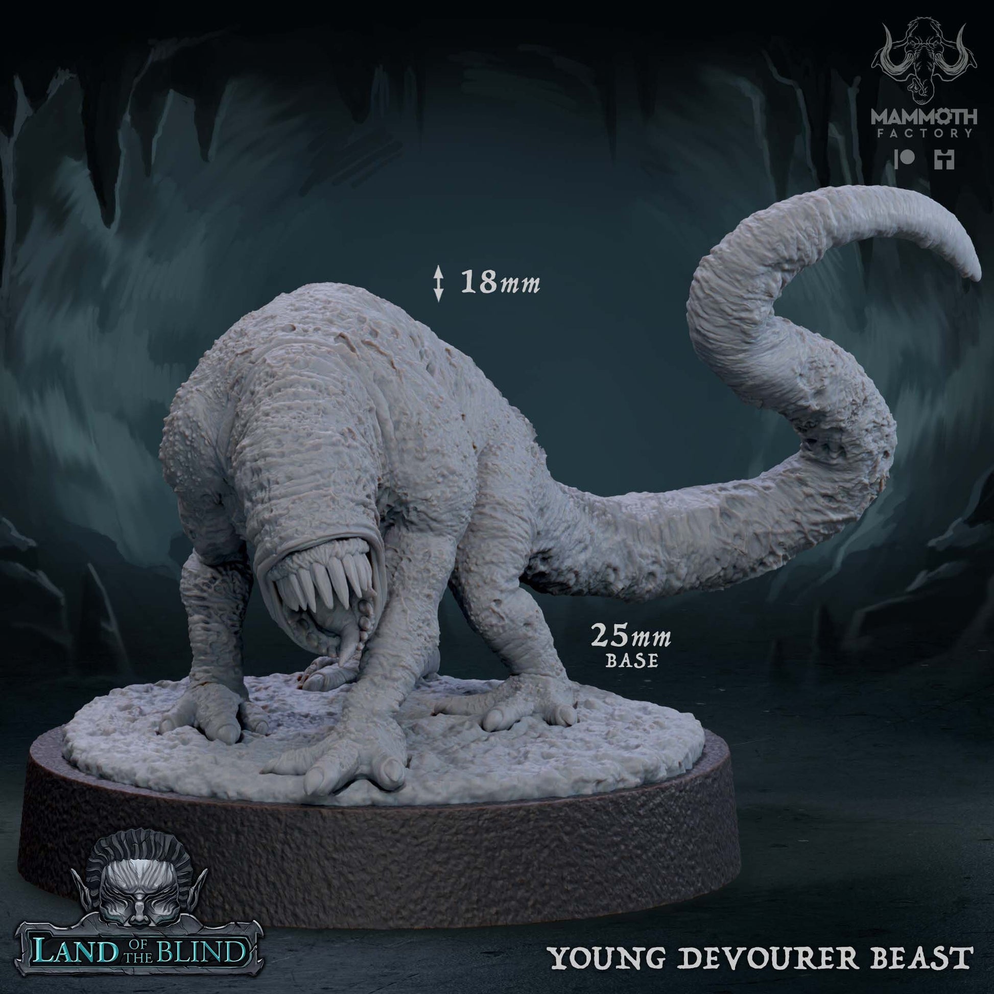 Young Devourer Beast | Mammoth Factory | Land of the Blind | RESIN | Fantasy | DnD | RPG | Tabletop | Gaming Miniatures | Character Model