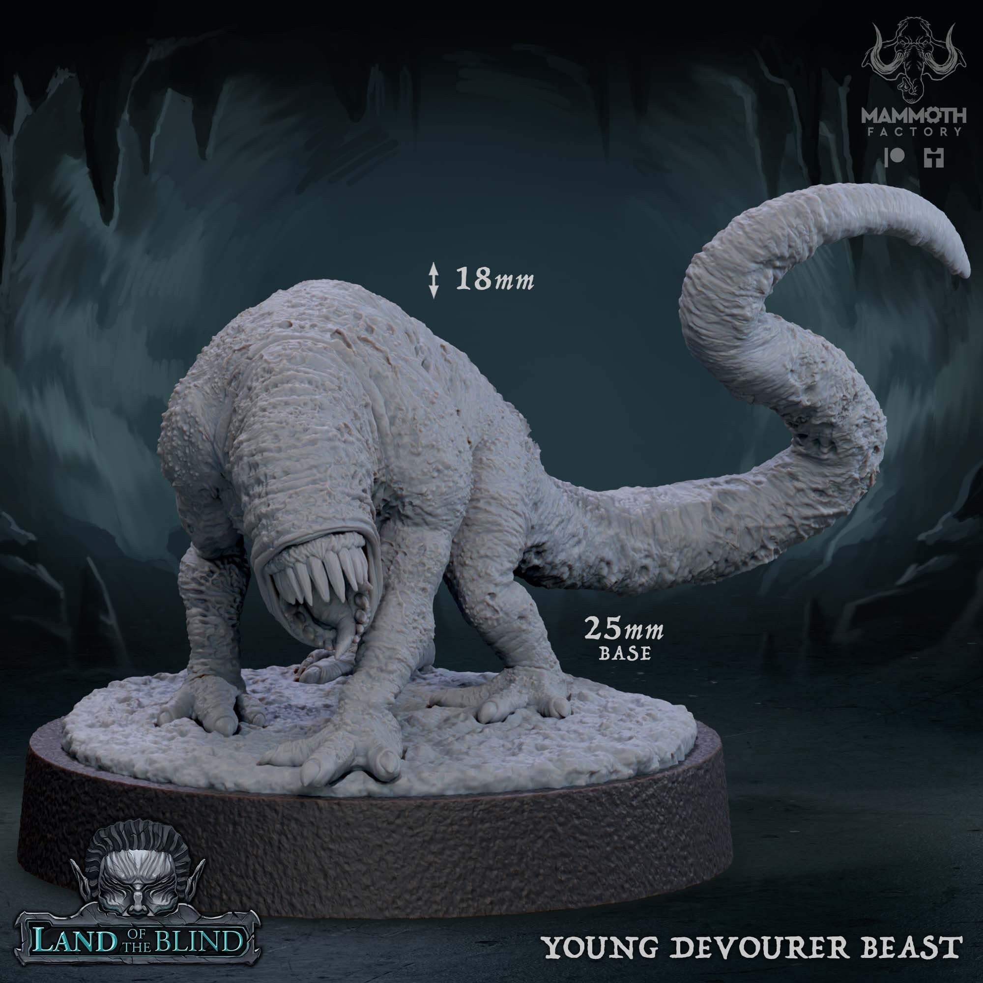 Young Devourer Beast | Mammoth Factory | Land of the Blind | RESIN | Fantasy | DnD | RPG | Tabletop | Gaming Miniatures | Character Model