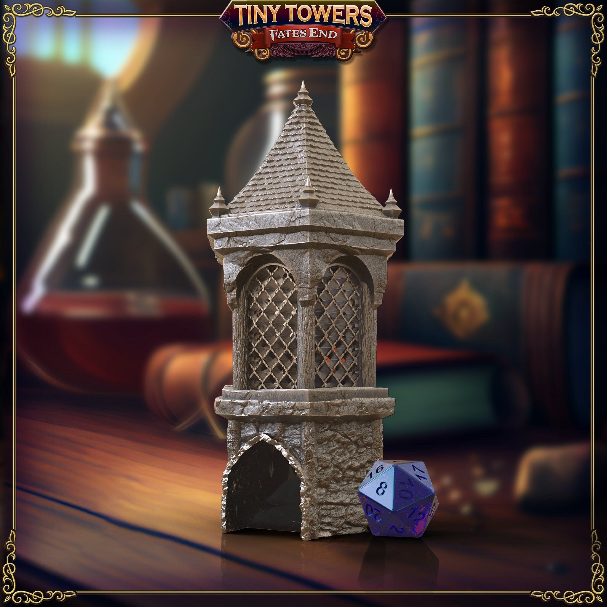 Ancient Well Mini Dice Tower | Fates End | 3D Printed PLA | Fantasy | DnD | RPG | Tabletop | Roleplay Gaming Miniatures | Terrain