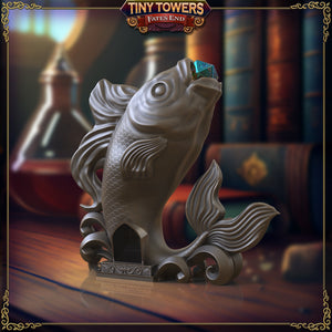 Koi Fish Mini Dice Tower | Fates End | 3D Printed PLA | Fantasy | DnD | RPG | Tabletop | Roleplay Gaming Miniatures | Terrain