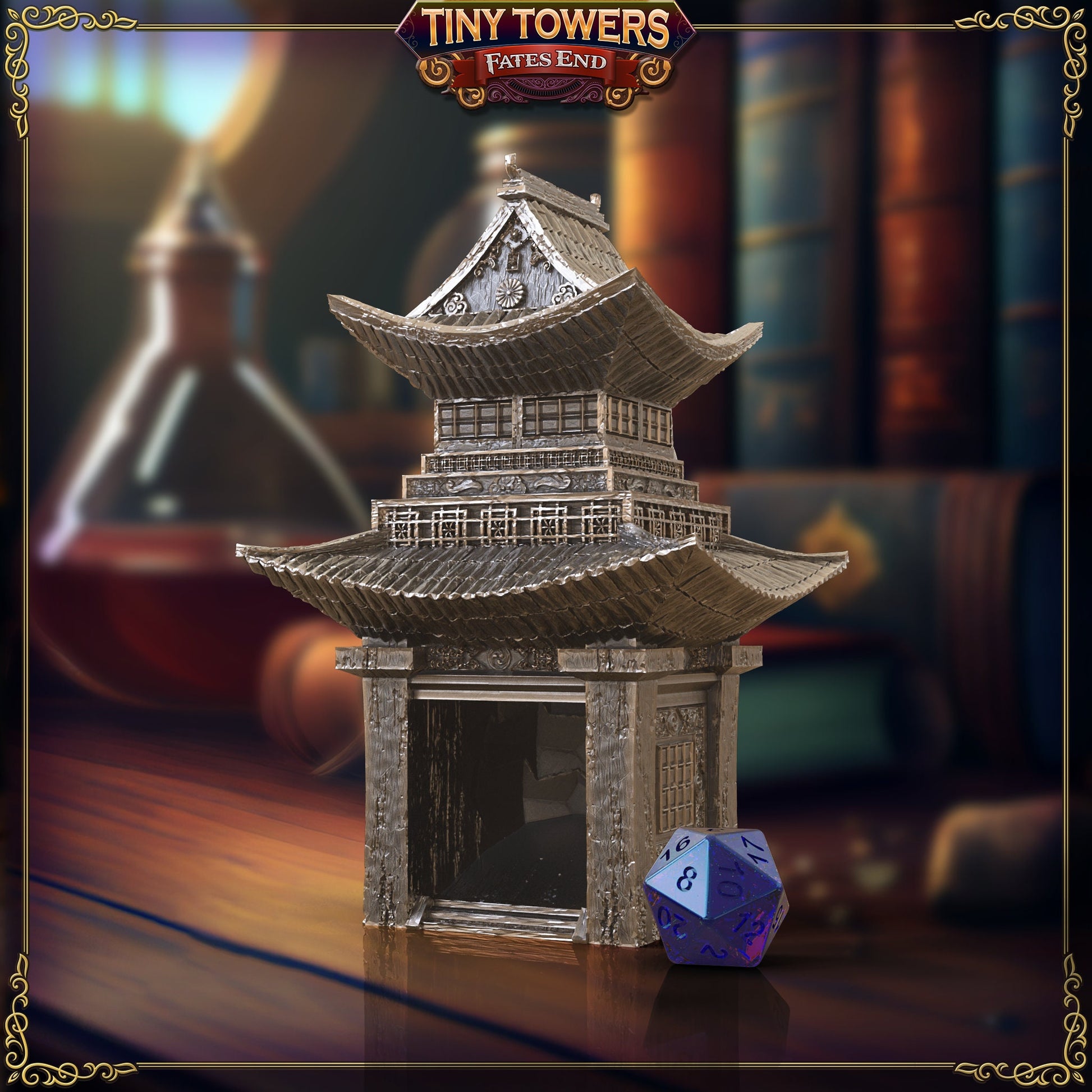Shogun Mini Dice Tower | Fates End | 3D Printed PLA | Fantasy | DnD | RPG | Tabletop | Roleplay Gaming Miniatures | Terrain