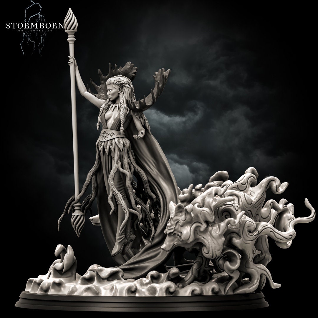 Archdruid Valmoira | Stormborn Collectibles | RESIN | Fantasy | Witch | RPG | Gaming Miniatures | Shaman | Druid | Character Model