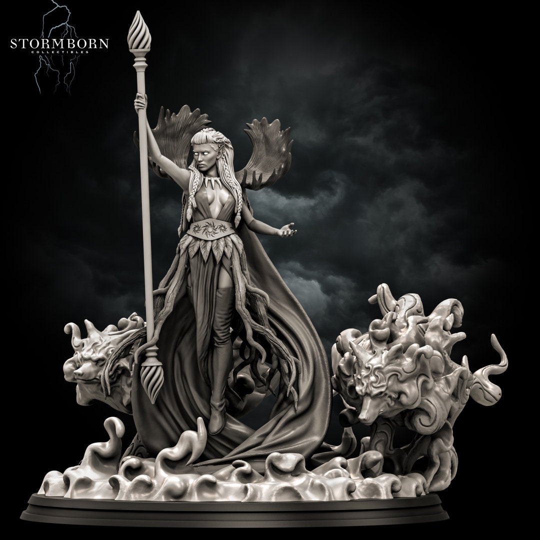 Archdruid Valmoira | Stormborn Collectibles | RESIN | Fantasy | Witch | RPG | Gaming Miniatures | Shaman | Druid | Character Model