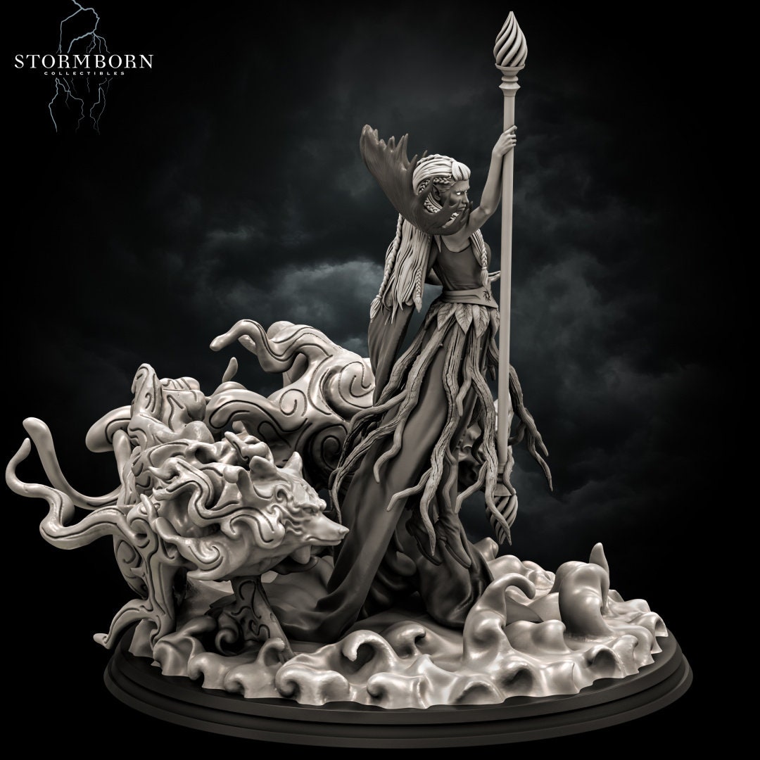 Archdruid Valmoira | Stormborn Collectibles | RESIN | Fantasy | Witch | RPG | Gaming Miniatures | Shaman | Druid | Character Model