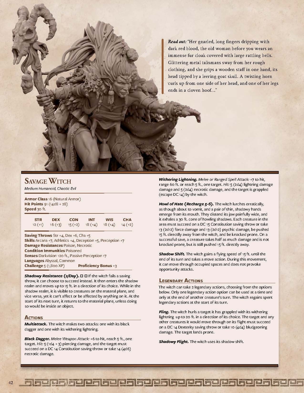 Savage Witch | Mammoth Factory | Mark of the Beast | RESIN | Fantasy | DnD | RPG | Tabletop | Gaming Miniatures | Monster