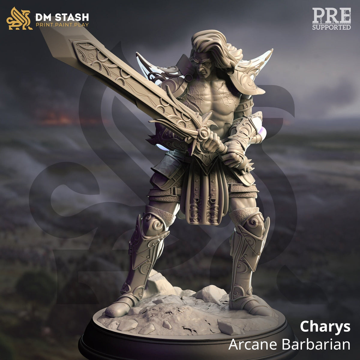Charys - Arcane Barbarian | DM Stash | Arcane Skies | Fantasy | DnD | RPG | Tabletop | Miniatures | Character Model | Barbarian