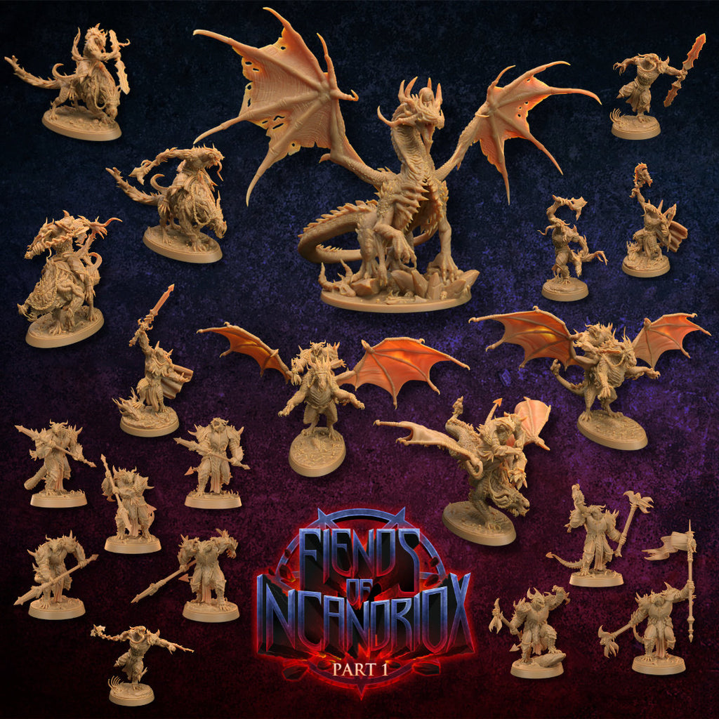 Abyssal War Drake Mount Axes | Dragon Trappers Lodge | Fiends of Incadriox | Fantasy | DnD | RPG | Tabletop | Dragonborn | Mount