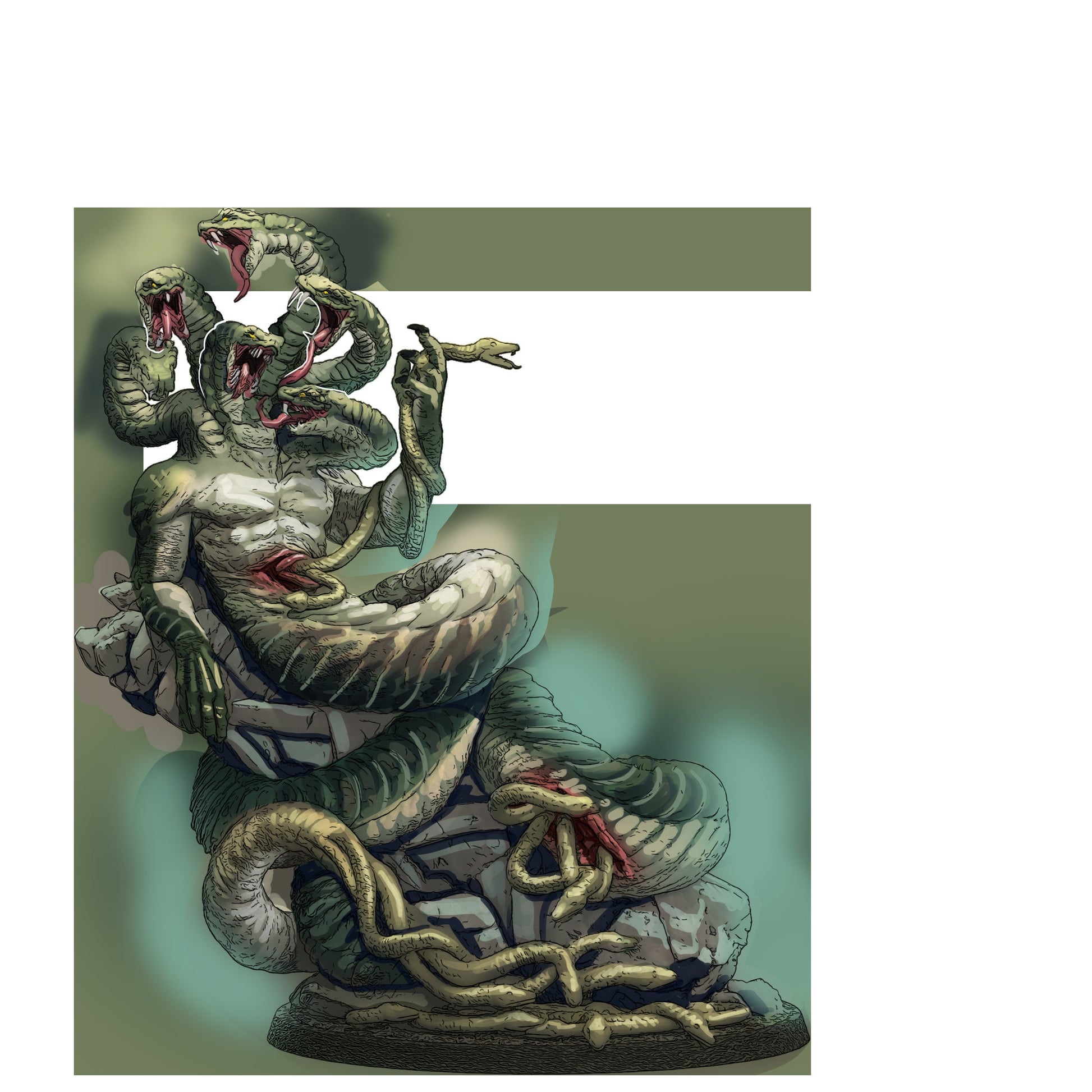 Avatar of Ssrallgor | Mammoth Factory | Coils of Dread | RESIN | Fantasy | DnD | RPG | Tabletop | Gaming Miniatures | Snake Creature