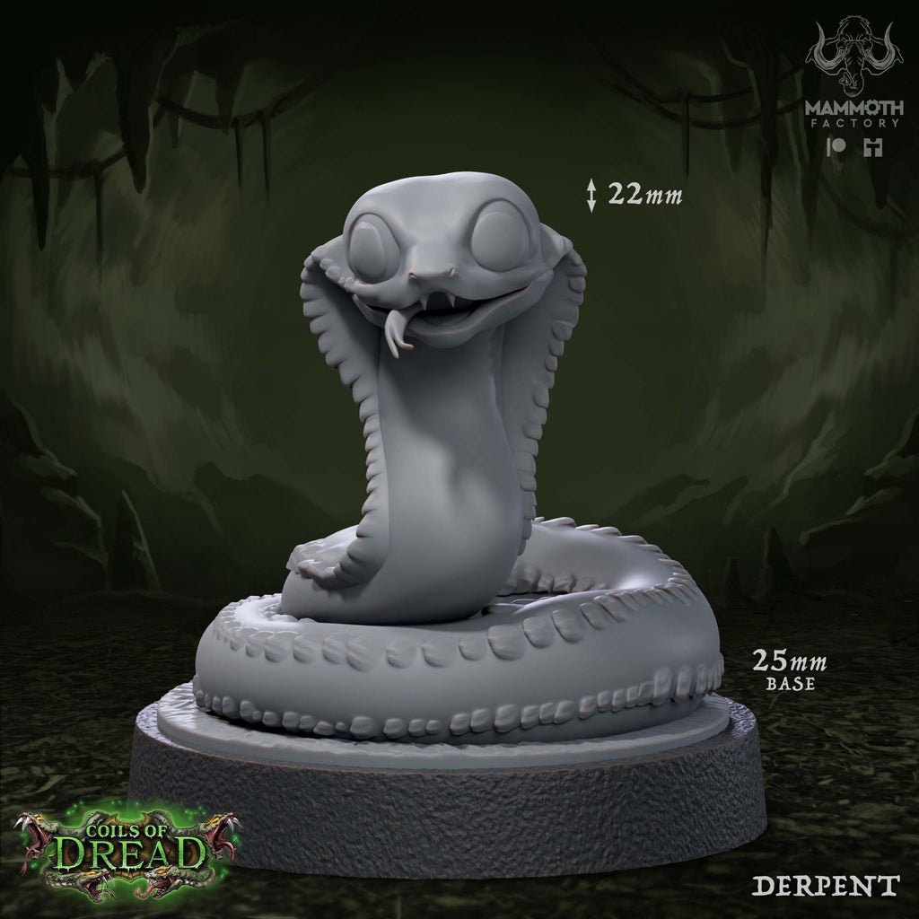 Derpent | Mammoth Factory | Coils of Dread | RESIN | Fantasy | DnD | RPG | Tabletop | Gaming Miniatures | Snake Creature | Cute Snake