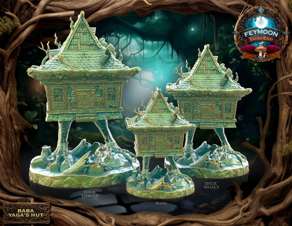 Baba Yagas Hag Hut Dice Tower | Vault/Mini | Fates End | Feymoon |  Fantasy | DnD | RPG | Tabletop | Roleplay Gaming Miniatures