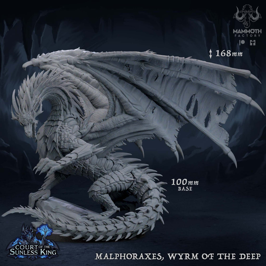 Malphoraxes, Wyrm of the Deep | Mammoth Factory | Court of the Sunless King | RESIN | Fantasy | DnD | RPG | Tabletop | Miniature | Dragon