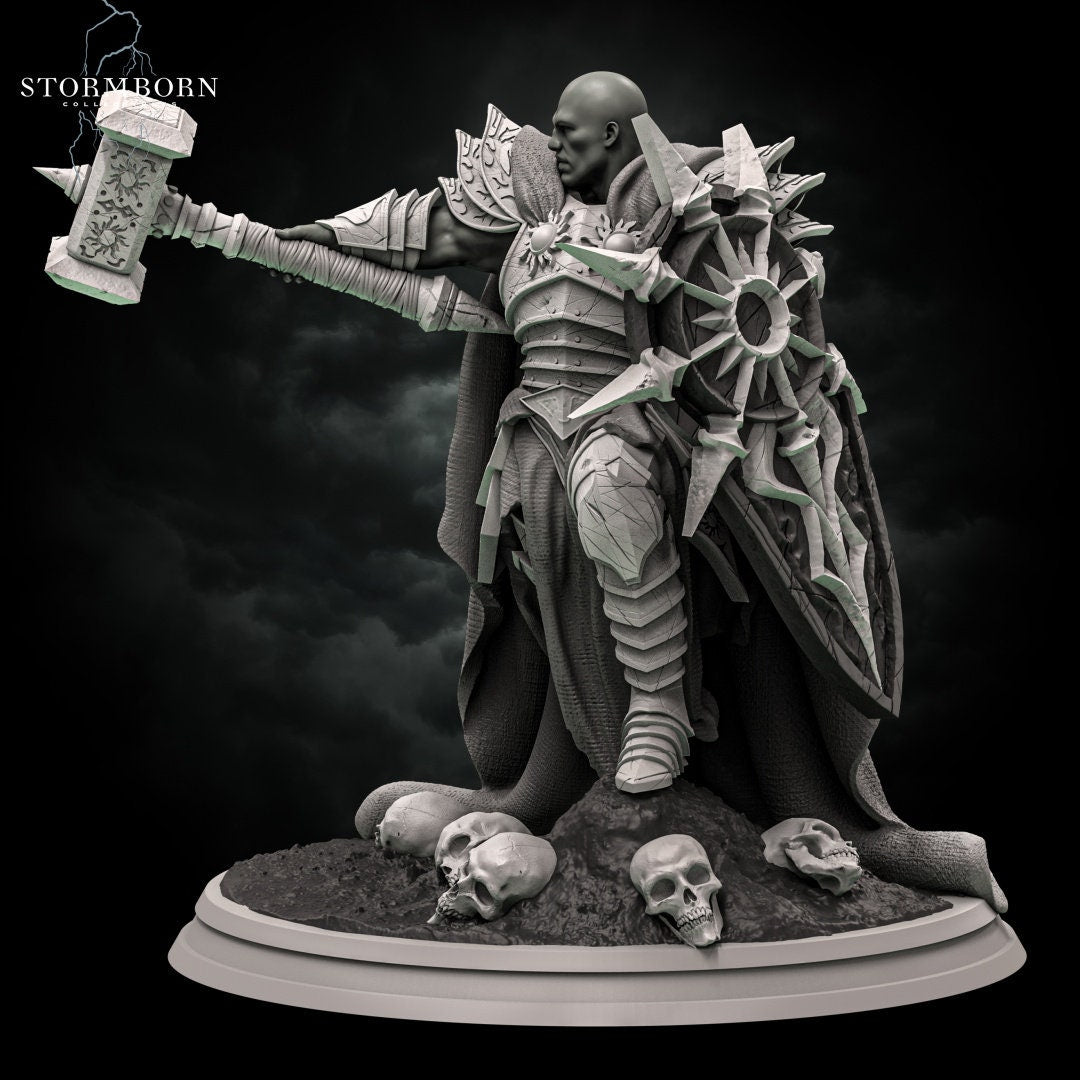 Invictus Lighthammer | Stormborn Collectibles | Paladin | RESIN | Fantasy | Fighter | RPG | Gaming Miniatures | Character Model