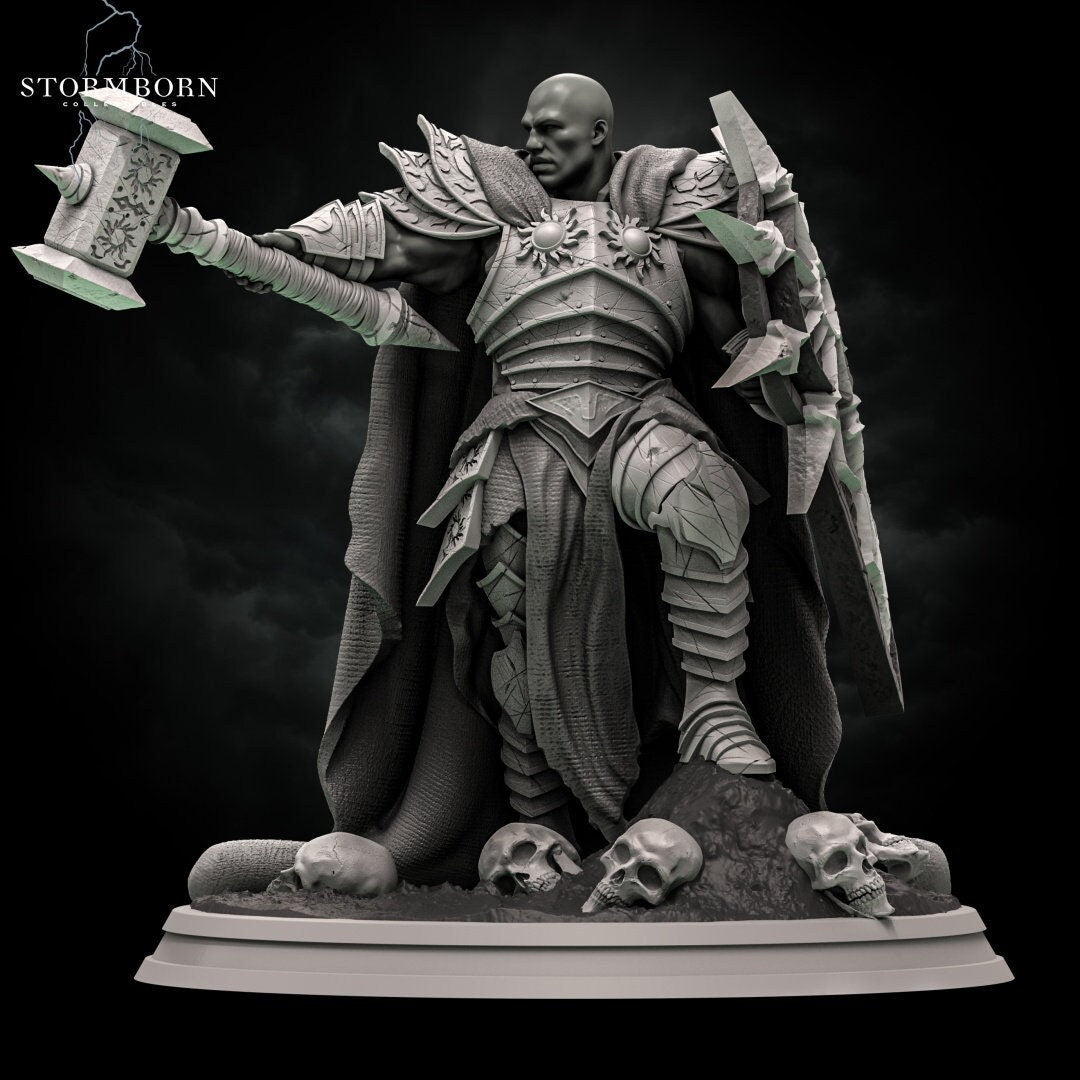 Invictus Lighthammer | Stormborn Collectibles | Paladin | RESIN | Fantasy | Fighter | RPG | Gaming Miniatures | Character Model