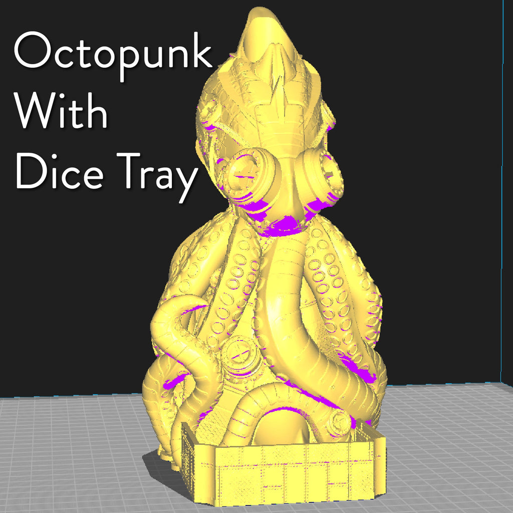 Octopunk Dice Tower/BBEG Mini | Fates End |  Fantasy | DnD | RPG | Tabletop | Roleplay Gaming Miniatures | Terrain