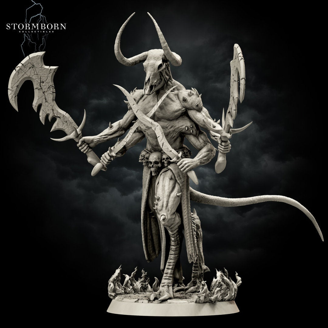Moloch, The Soulless | Stormborn Collectibles | RESIN | Fantasy | Horror | RPG | Gaming Miniatures | Demon | Boss Fight | Demon Fighter