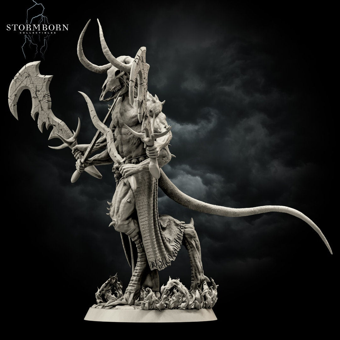 Moloch, The Soulless | Stormborn Collectibles | RESIN | Fantasy | Horror | RPG | Gaming Miniatures | Demon | Boss Fight | Demon Fighter
