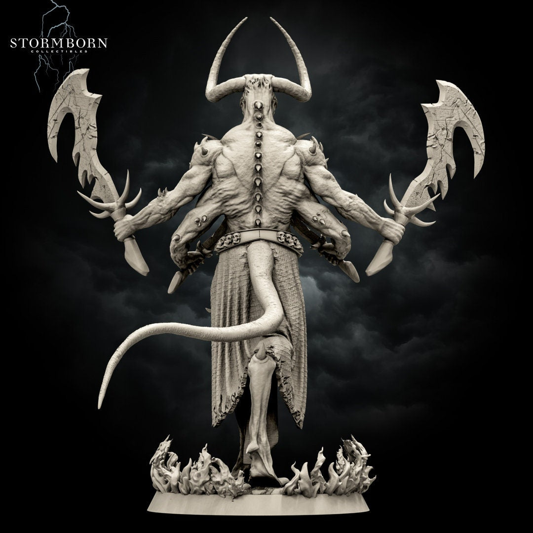 Moloch, The Soulless | Stormborn Collectibles | RESIN | Fantasy | Horror | RPG | Gaming Miniatures | Demon | Boss Fight | Demon Fighter