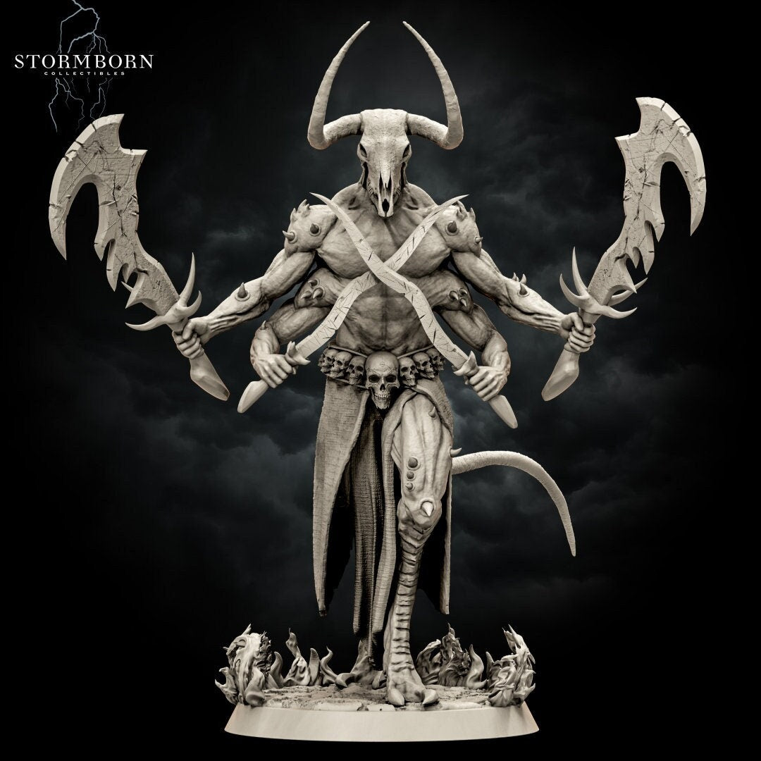 Moloch, The Soulless | Stormborn Collectibles | RESIN | Fantasy | Horror | RPG | Gaming Miniatures | Demon | Boss Fight | Demon Fighter