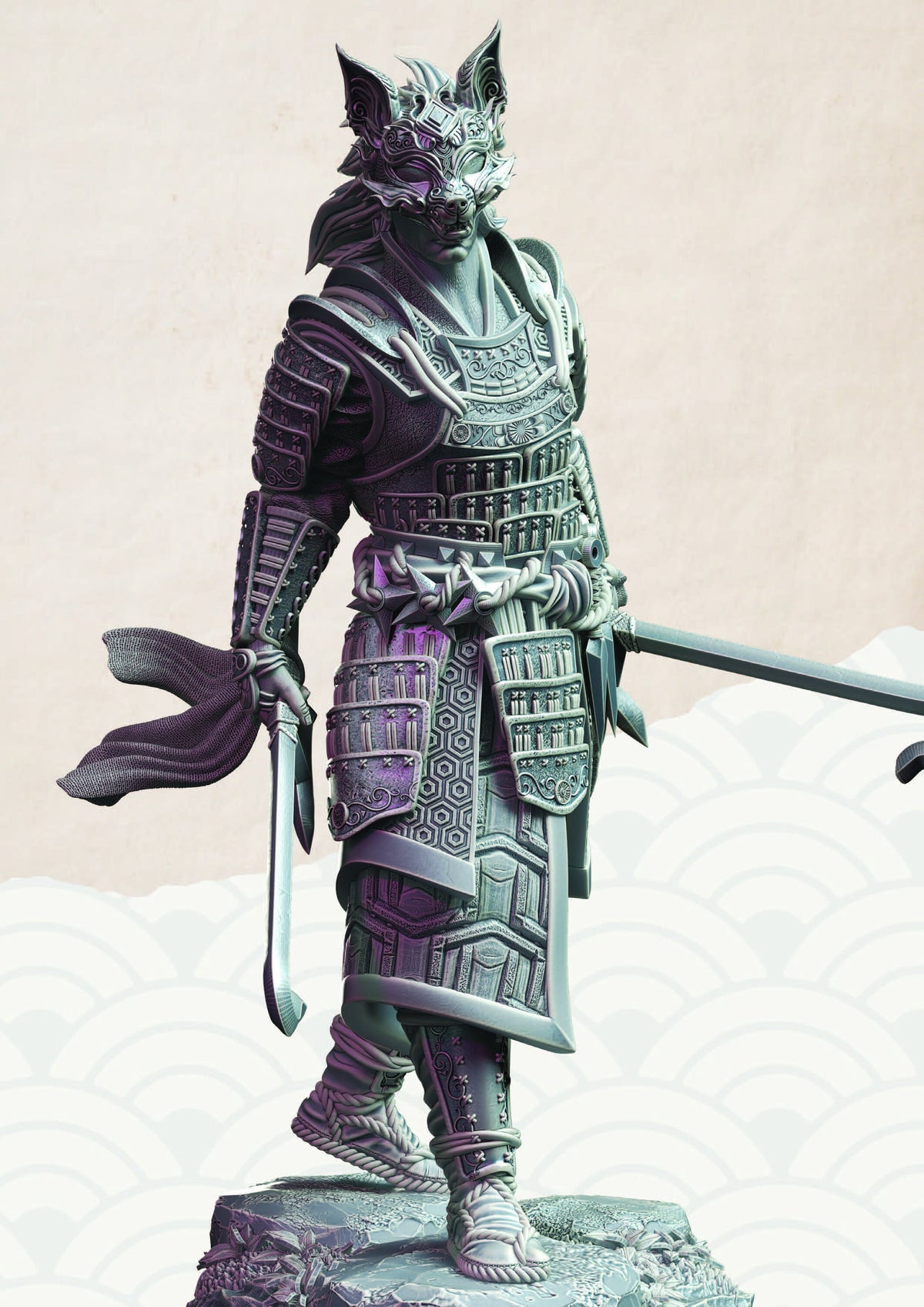 Kenshi Kitsune - Foul Mouthed Fox | DM Stash | Spirits from the East | Fantasy | DnD | RPG | Tabletop | Miniatures | Character Model
