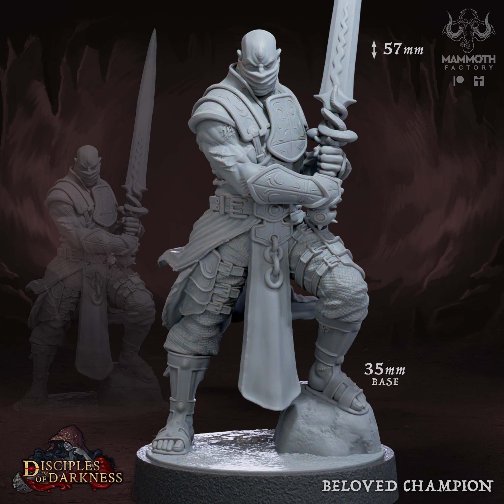 Beloved Champion | Mammoth Factory | Disciples of Darkness | RESIN | Fantasy | DnD | RPG | Tabletop | Gaming Miniatures | Character Model
