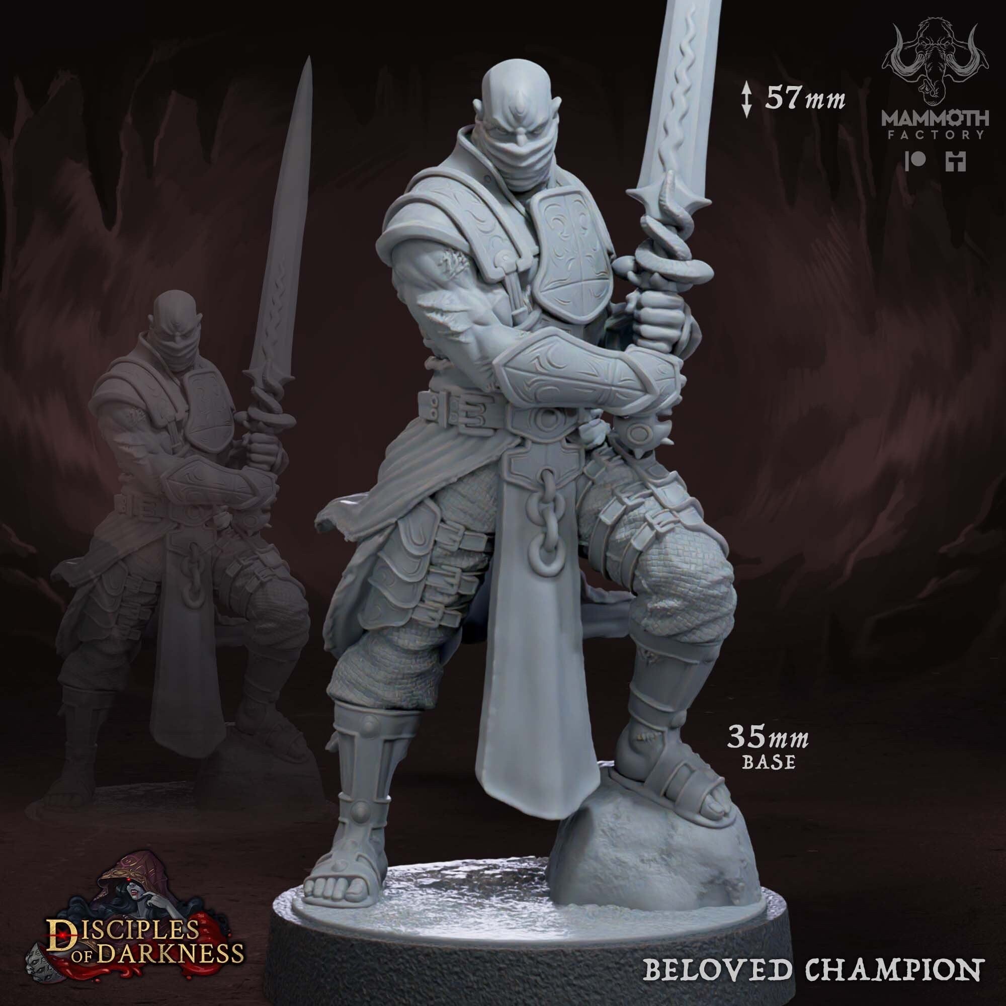 Beloved Champion | Mammoth Factory | Disciples of Darkness | RESIN | Fantasy | DnD | RPG | Tabletop | Gaming Miniatures | Character Model