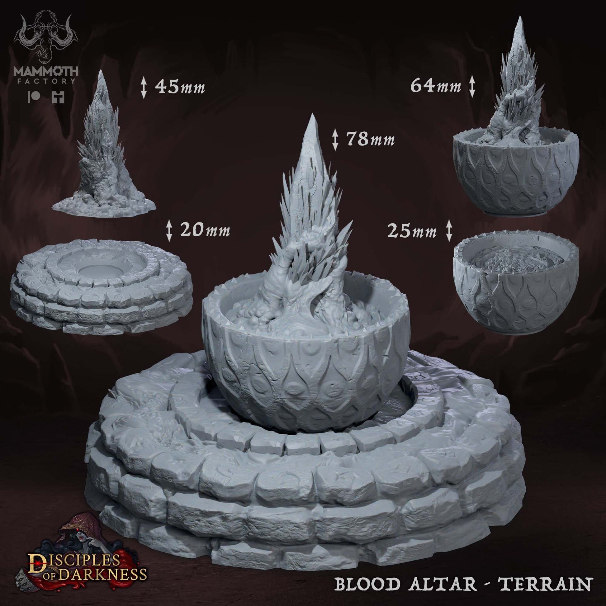 Blood Altar - Terrain | Mammoth Factory | Disciples of Darkness | RESIN | Fantasy | DnD | RPG | Tabletop | Gaming Miniatures | Terrain