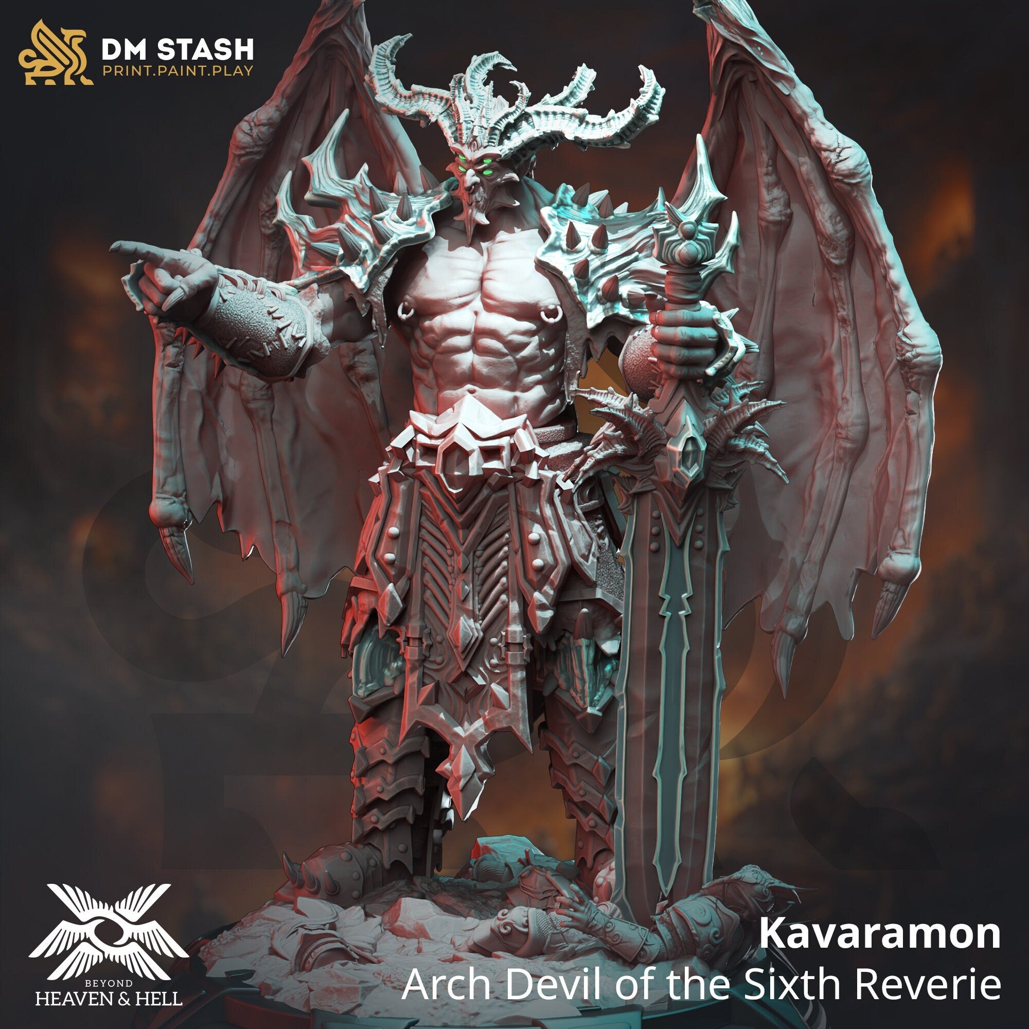 Kavaramon - Arch Devil of the Sixth Reverie | DM Stash | Beyond Heaven & Hell | Resin | Fantasy | DnD | RPG | Tabletop | Miniature | BBEG